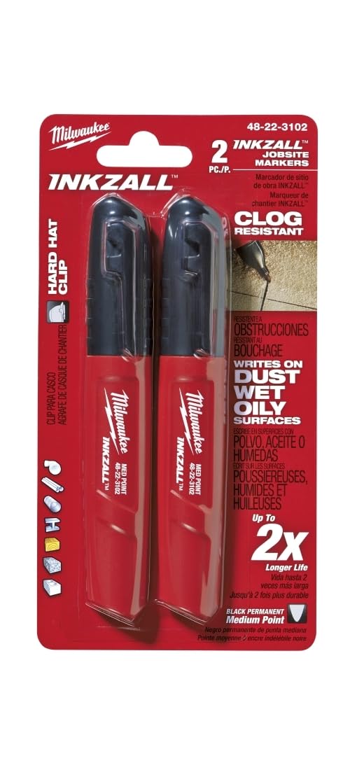 Marcador  punto Medio Negro Milwaukee 2 pack - FERRAVI.