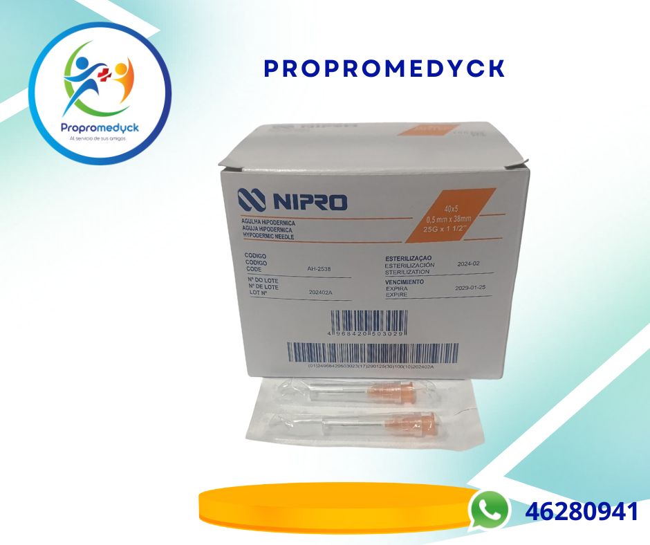 AGUJA HIPODERMICA 25 CAJA DE 100 UNIDADES MARCA NIPRO  - PROPROMEDYCK