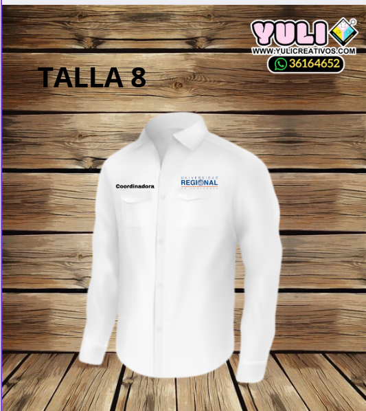 CAMISA COLUMBIA BLANCA TAMAÑO 8 MANGA LARGA - Yuli Variedades Creativas