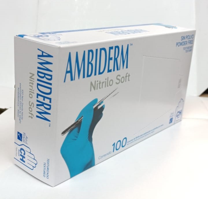 GUANTE NITRILO AMBIDERM AZUL ROYAL PEQ UNIDAD - Proveedora De Salud Total, Sociedad Anonima