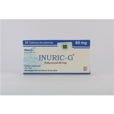 Inuric-G 80 mg ( Febuxostat ) - FARMACIA NUEVO MILENIO