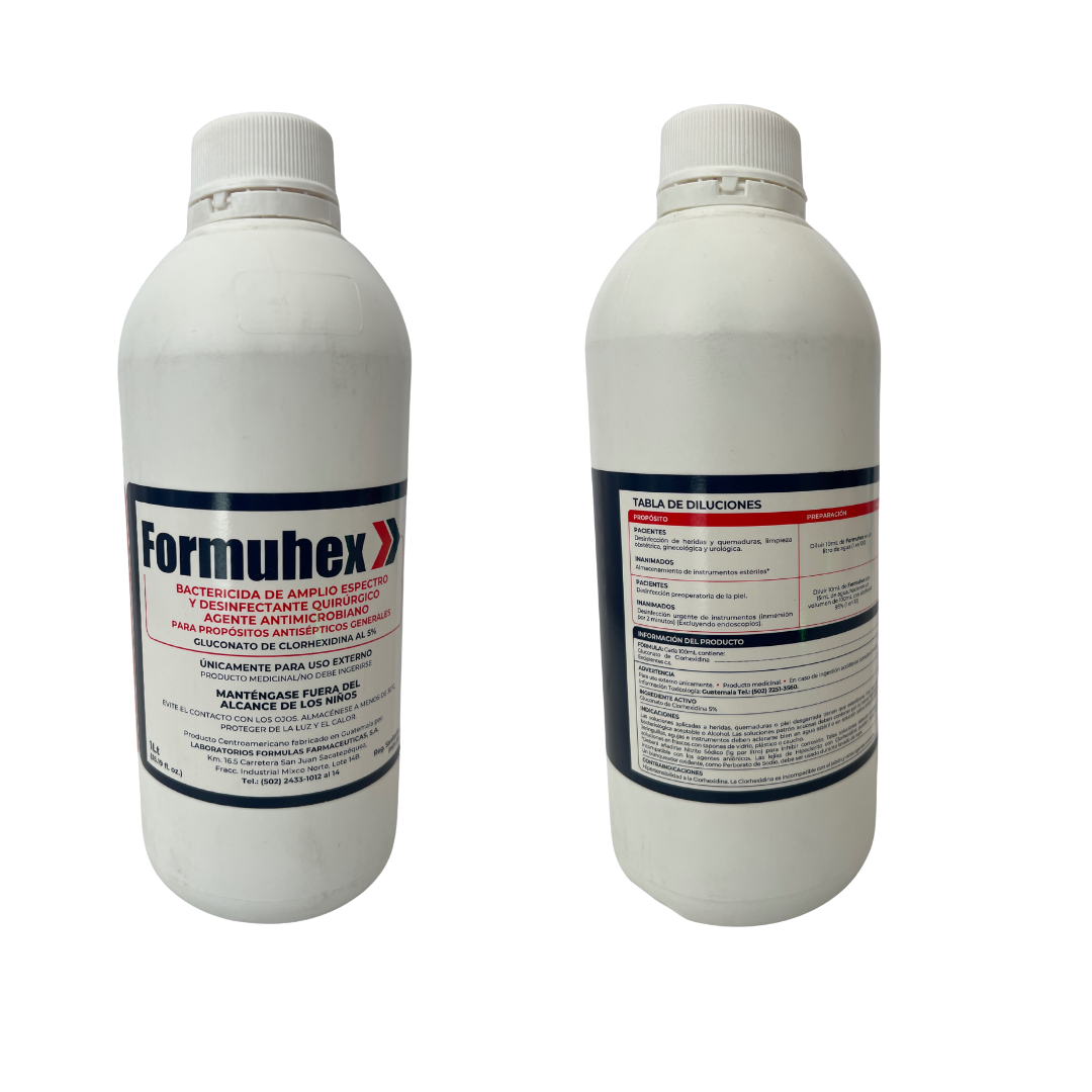 GLUCONATO DE CLORHEXIDINA 5P FORMUHEX LITRO - Proveedora De Salud Total, Sociedad Anonima
