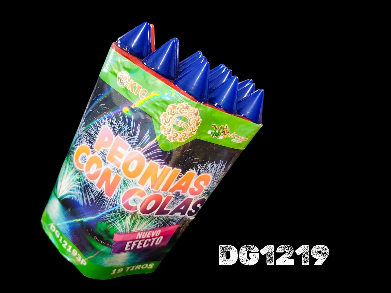 BATERIA 19T CON PICOS EL DRAGON - PIROTECNIA EL KAIMAN