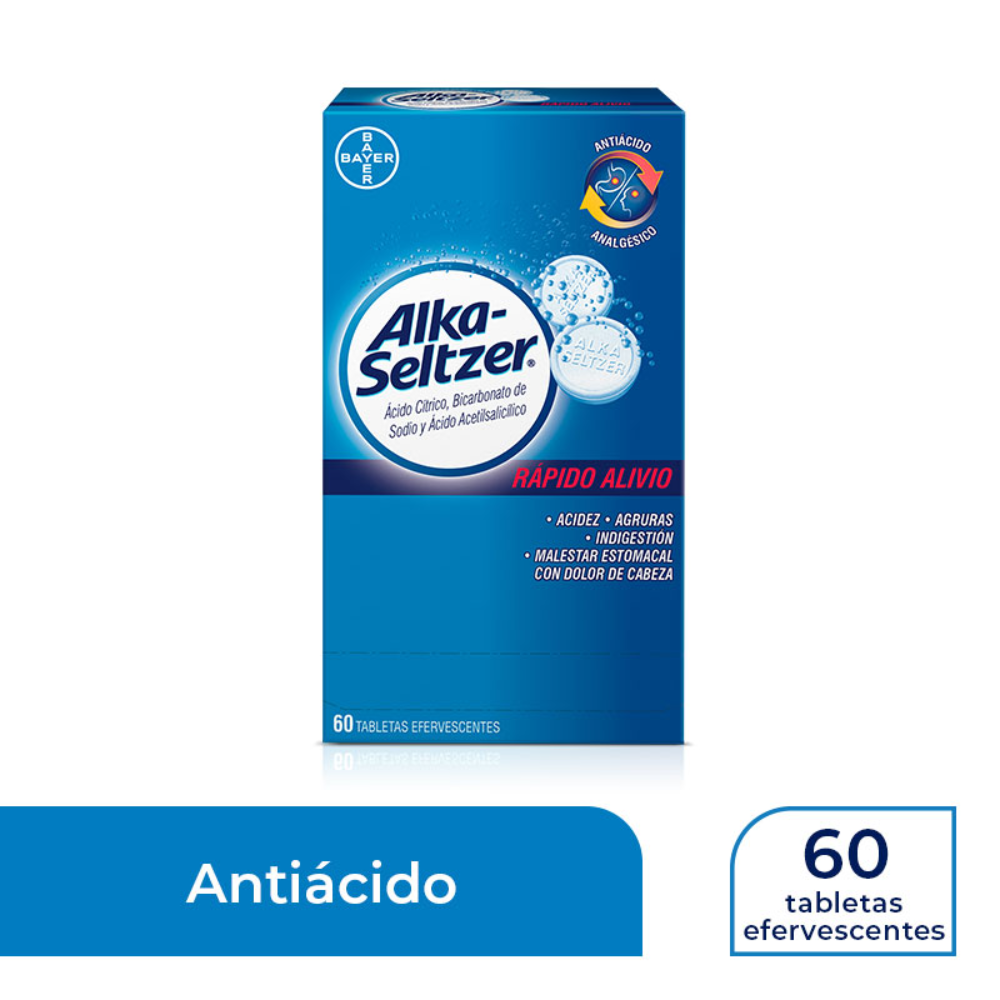 ALKA-SELTZER *60 tabletas efervescentes - FARMACIA NUEVO MILENIO