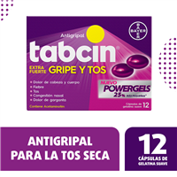 TABCIN EXTRA FUERTE(MORADO) GRIPE Y TOS CAPSULAS DE GELATINA BLANDA - FARMACIA NUEVO MILENIO