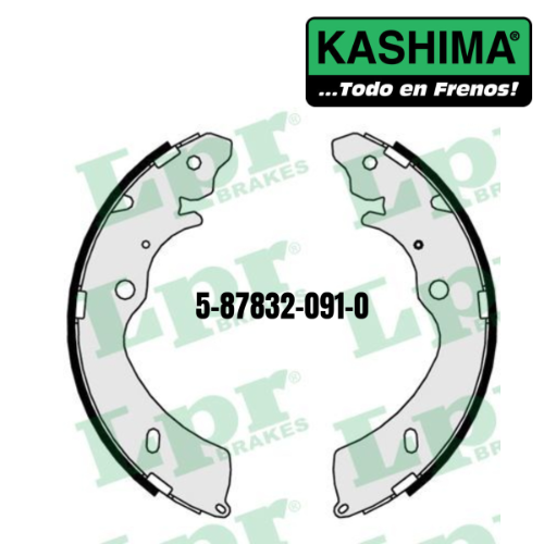 Zapatas (K4467=5-87832-091-0) Kashima Plus Toyota Tacoma 2WD (03-07) Isuzu D-max (02-12) - Repuestos y Lubricantes Vicent's