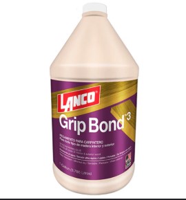 Cola amarilla para madera Grip Bond 3 (Galon) LANCO - Ferretería y Distribuidora el 