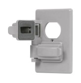 Placa para tomacorriente para intemperie gris FULGORE - Ferretería y Distribuidora el 