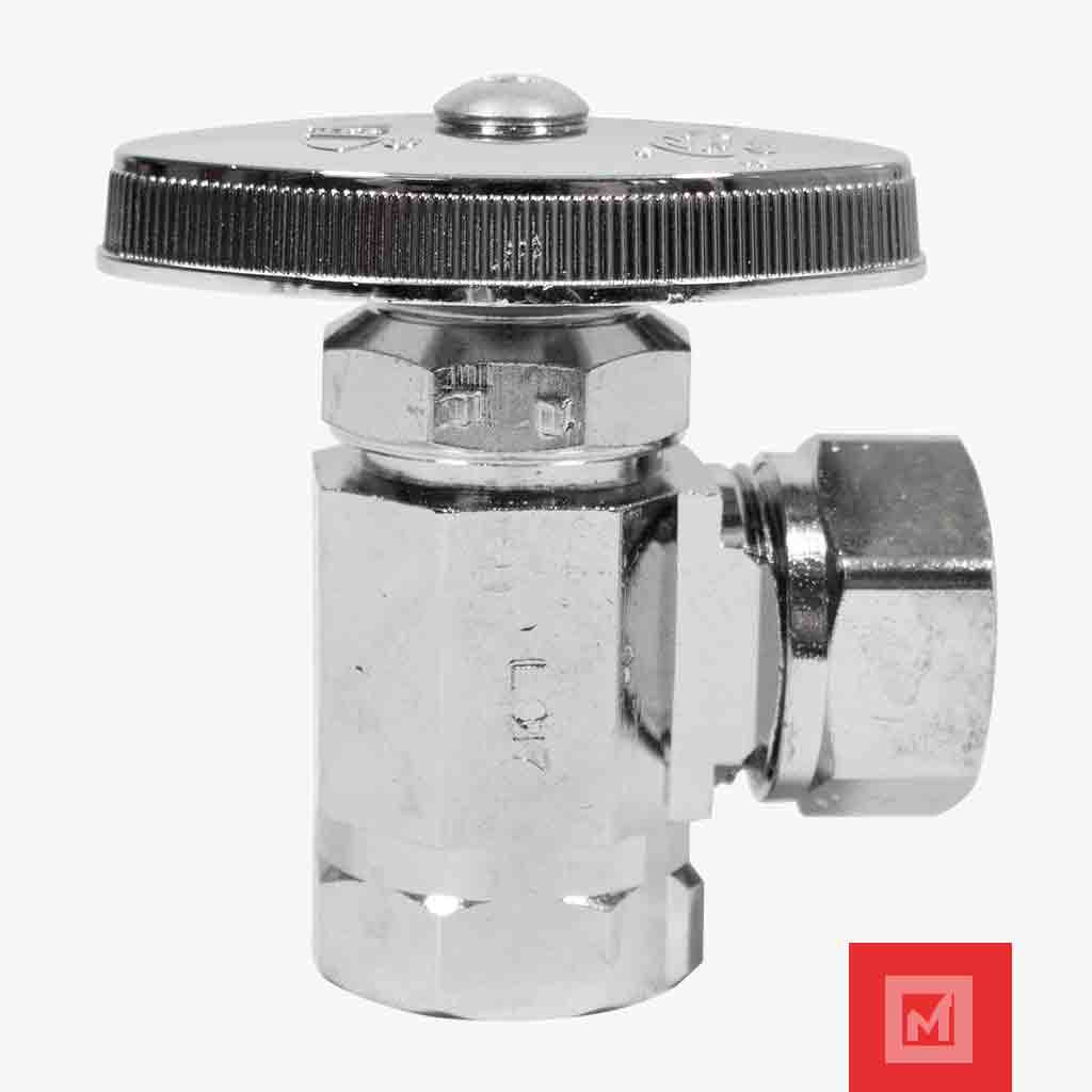 Contrallave a la pared 1/2" x 3/8" (1/4 vuelta) KUVAL - Ferretería y Distribuidora el 