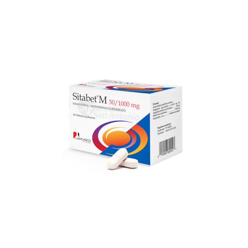 SITABET M 50/1000 MG ( Sitagliptina/Metformina Clohidrato ) *60 TAB - FARMACIA NUEVO MILENIO
