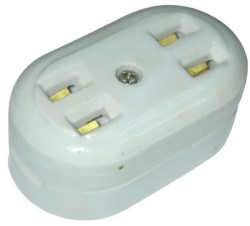 Tomacorriente sencillo de porcelana redondo  - Ferretería y Distribuidora el 