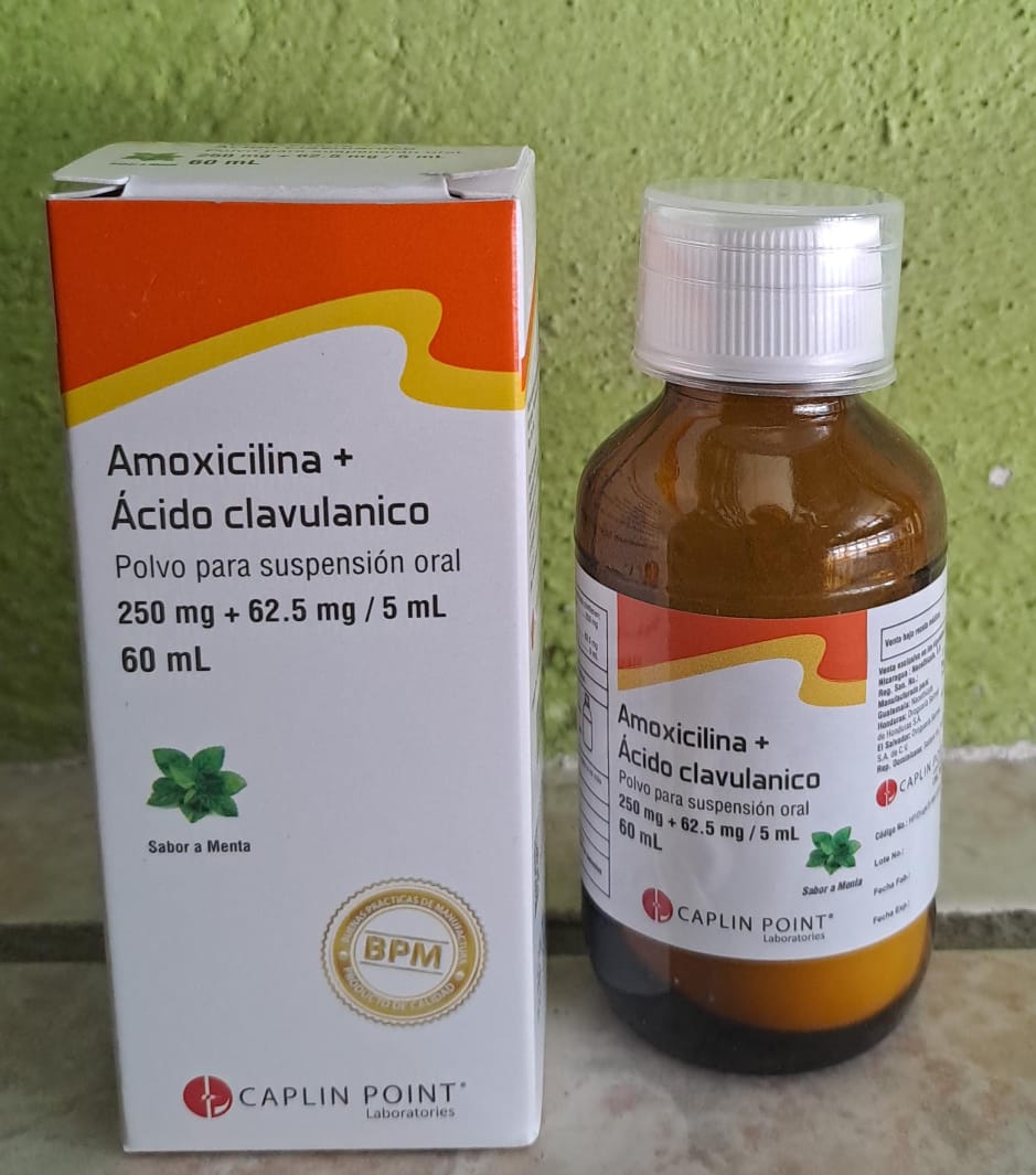 AMOXICILINA Y CLAVULANATO DE POTASIO  CAPLIN 250MG/62.5MG/5ML POLVO PARA SUSPENSIÓN ORAL DE 70ML - FARMACIA NUEVO MILENIO