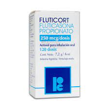 FLUTICORT (FLUTICASONA PROPIONATO) 250MCG/DOSIS *Aerosol para Inhalacion  Oral - FARMACIA NUEVO MILENIO