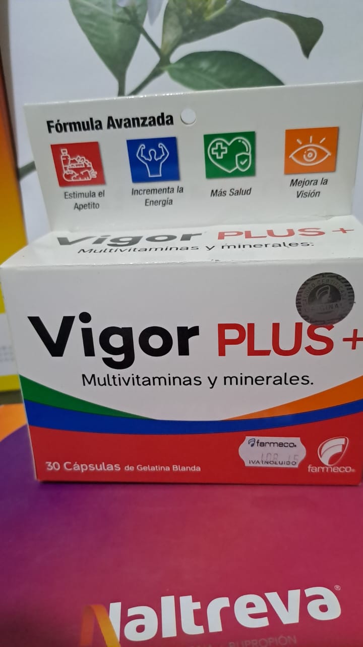 VIGOR PLUS+ (multivitaminas y minerales) *30 Capsulas de gelatina blanda - FARMACIA NUEVO MILENIO