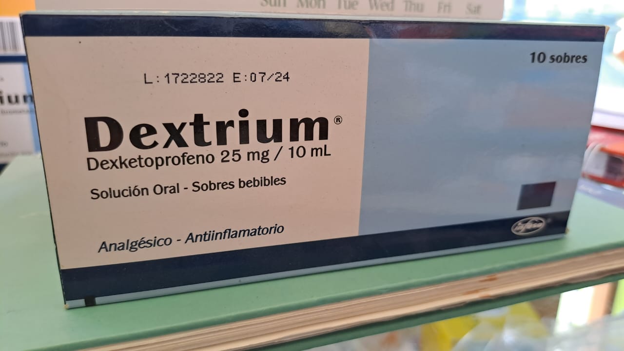 DEXTRIUM DEXKETOPROFENO 25MG/10ML SOLUCIÒN ORAL SOBRES BEBIBLES - FARMACIA NUEVO MILENIO