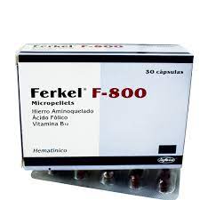 FERKEL F-800 (Hierro Aminoquelado, Acido Folico, Vitamina B12.)*30 Capsulas - FARMACIA NUEVO MILENIO