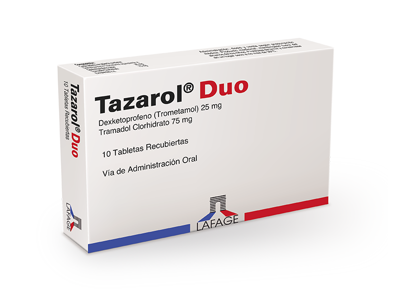 TAZAROL DUO (dexketoprofeno25mg/tramadol 75mg) *10 tabletas  - FARMACIA NUEVO MILENIO