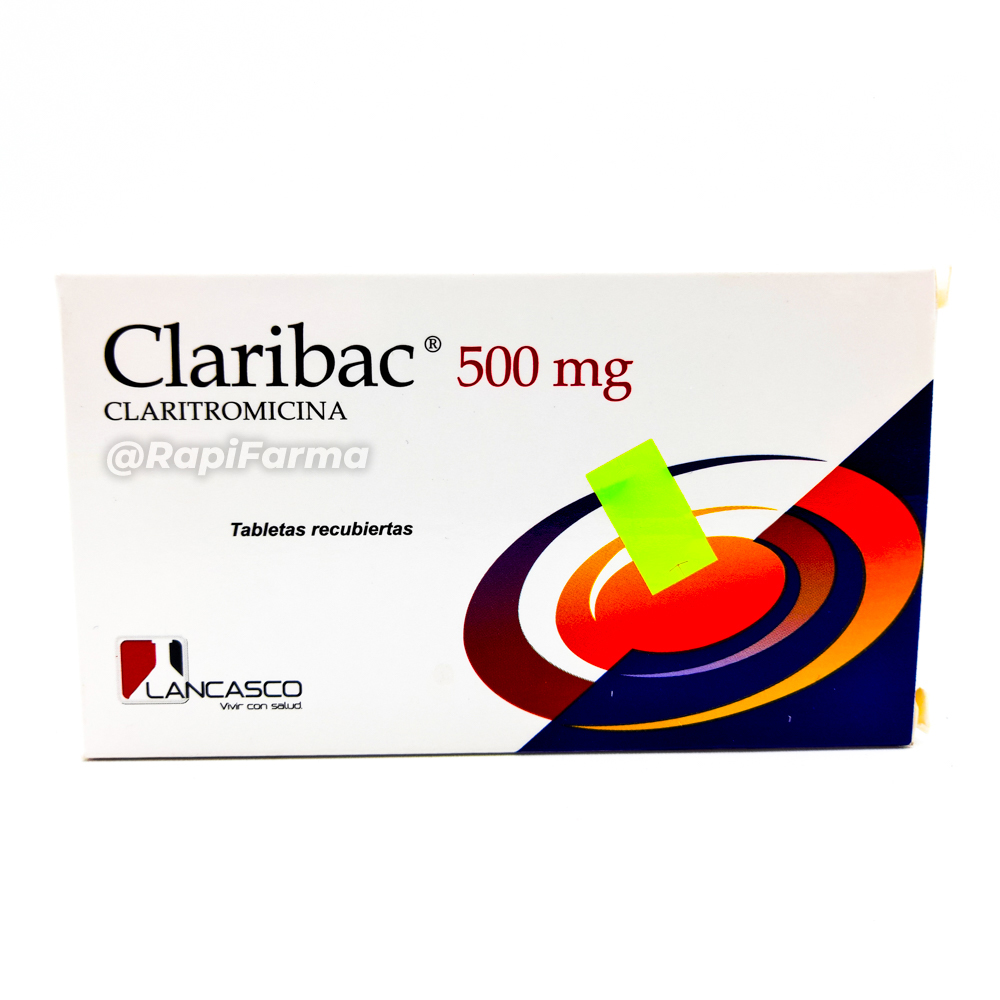 CLARIBAC 500MG (claritromicina) *10 tabletas  - FARMACIA NUEVO MILENIO