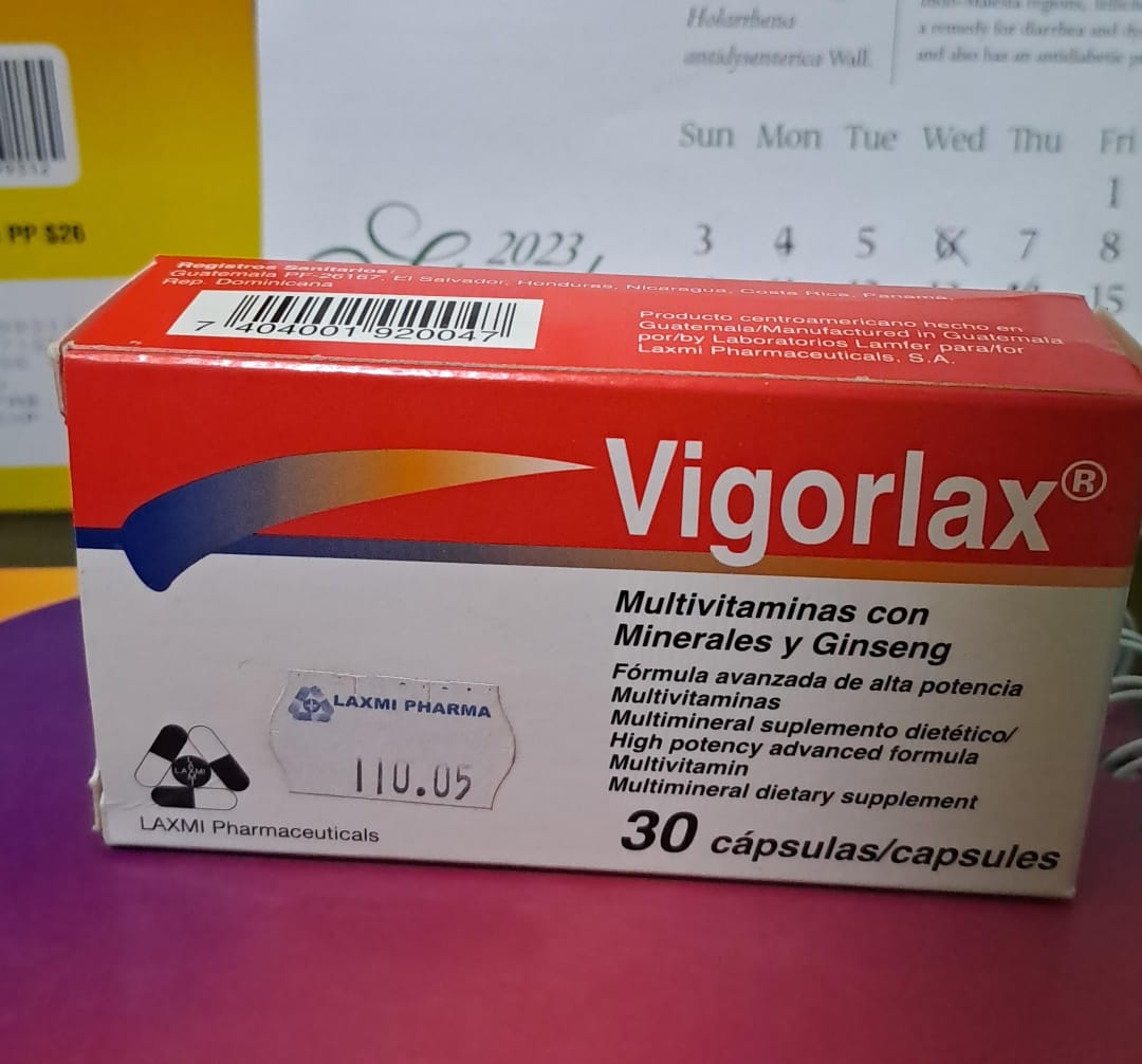 VIGORLAX (multivitaminas con minerales y ginseng) *30 Capsulas  - FARMACIA NUEVO MILENIO