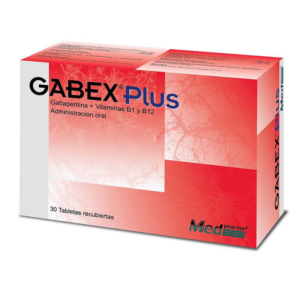 GABEX PLUS (Gabapentina + Vitaminas b1 y b12) *  30 Tabletas - FARMACIA NUEVO MILENIO