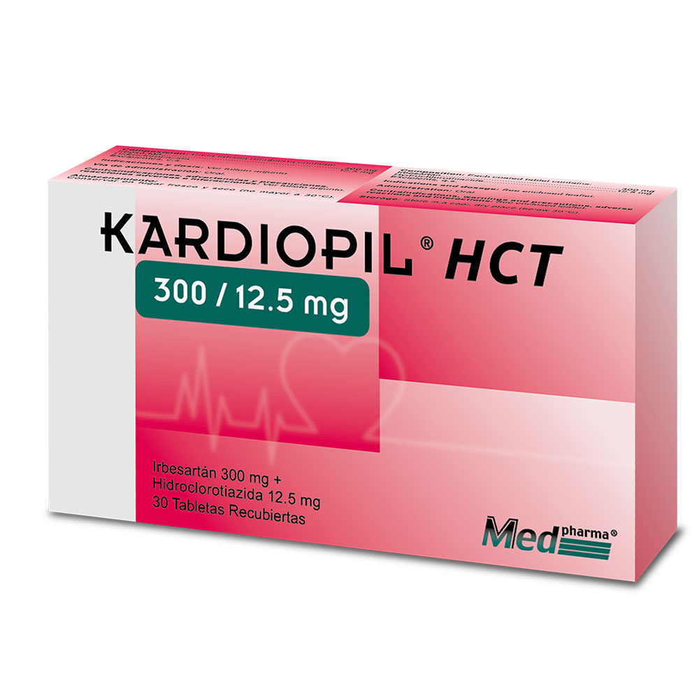 KARDIOPIL HCT 300/12.5mg (Irbesartan 300mg/Hidroclorotiazida 12.5mg) *Tabletas - FARMACIA NUEVO MILENIO