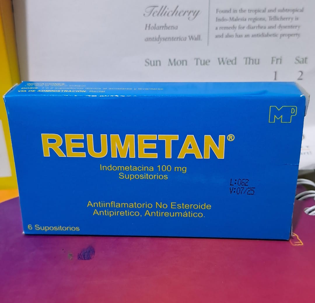 REUMETAN  (Indometacina 100mg)  *Supositorios - FARMACIA NUEVO MILENIO