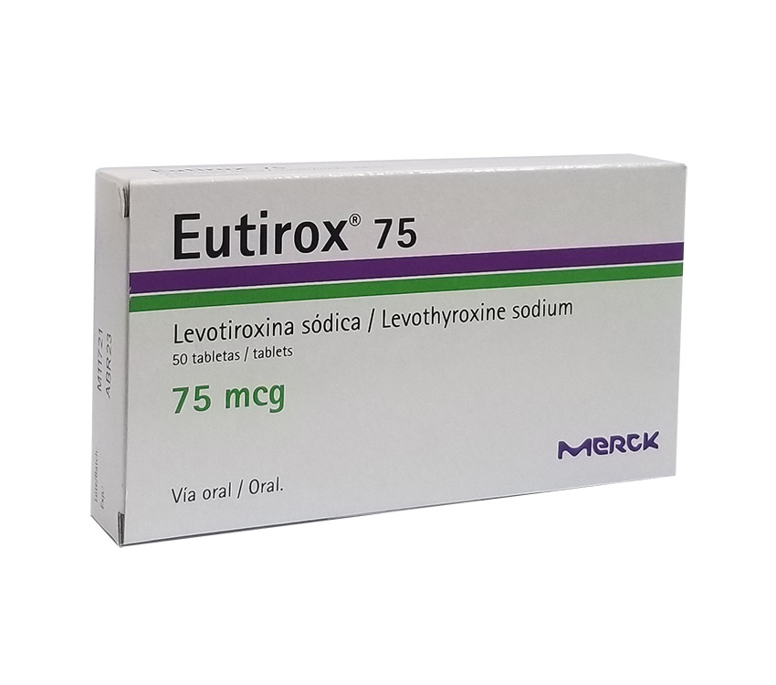 EUTIROX 75MCG (Levotiroxina sodica / levothyroxine sodium) * 50 Tabletas - FARMACIA NUEVO MILENIO