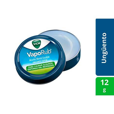 VICK VAPORUB (alcanfor,mentol,eucalipto) *lata 12g - FARMACIA NUEVO MILENIO