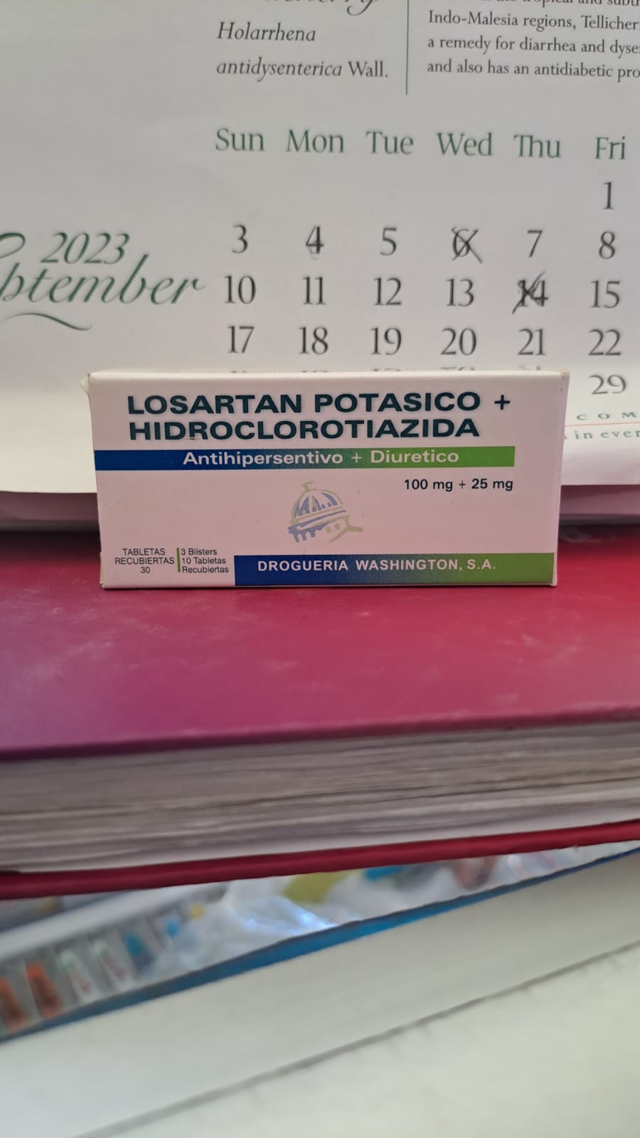 LOSARTAN POTASICO (Hidroclorotiazida100mg/25mg)  * 30 Tabletas - FARMACIA NUEVO MILENIO