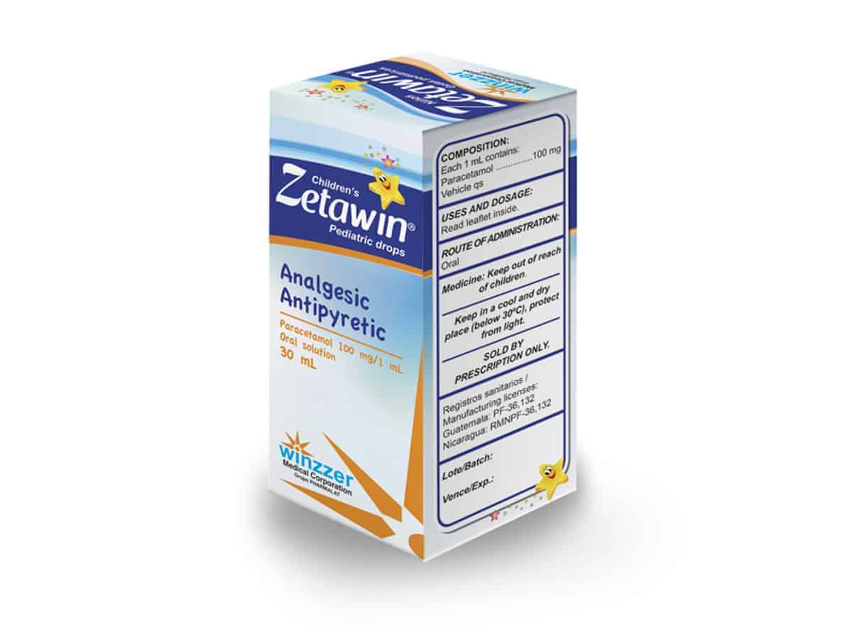 ZETAWIN (paracetamol 100mg/1ml) *gotas pediatricas  - FARMACIA NUEVO MILENIO