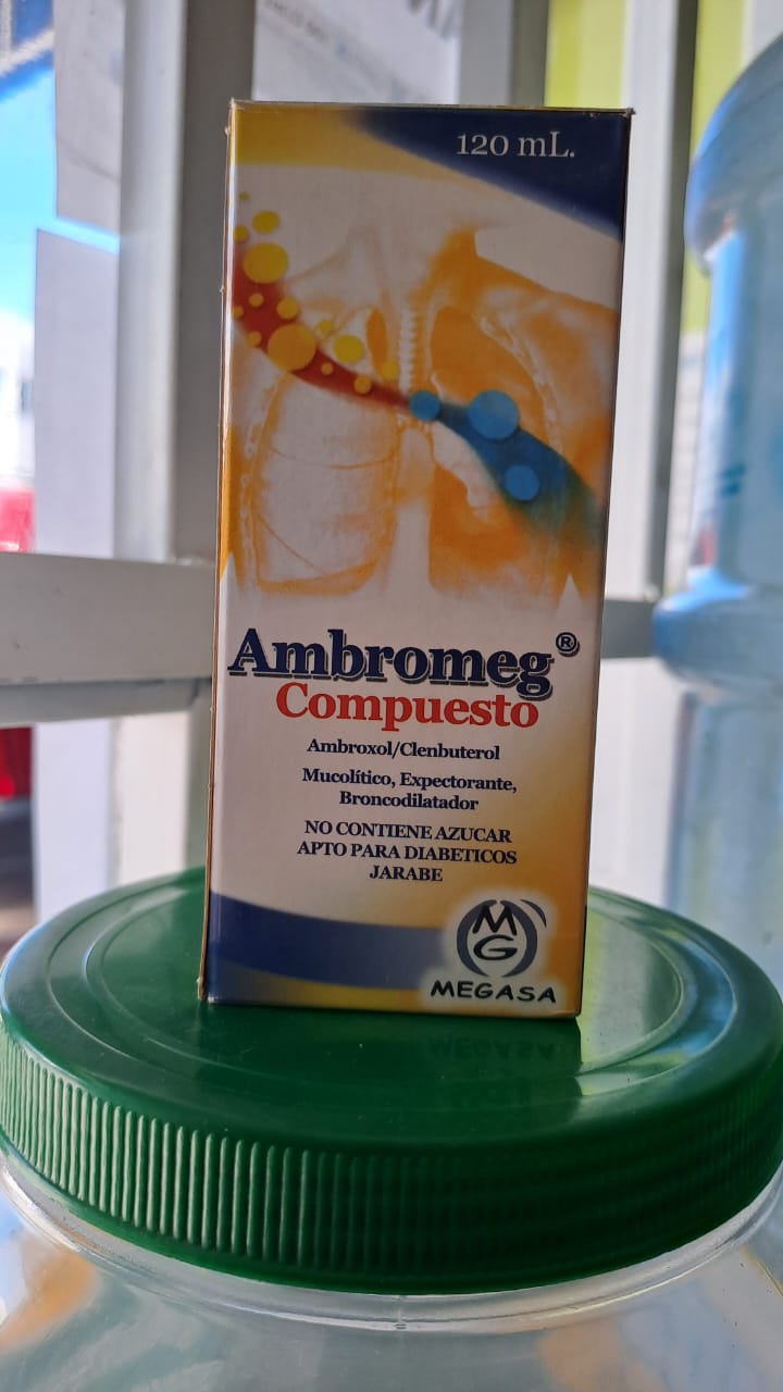 AMBROMEG COMPUESTO (ambroxol/clenbuterol) *jarabe 120ml  - FARMACIA NUEVO MILENIO
