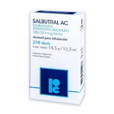 SALBUTRAL AC (Salbutamol, Ipratropio Bromuro 100/20mcg/dosis)  *Aerosol para inhalacion - FARMACIA NUEVO MILENIO