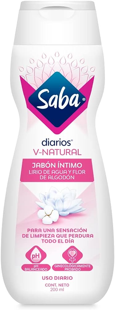 SABA (diarios v-natural/lirio de agua y flor de algodon) *jabon intimo 200ml  - FARMACIA NUEVO MILENIO