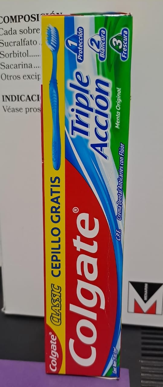 CREMA DENTAL ANTICARIES CON FLOUR COLGATE CON CEPILLO GRATIS 75ML - FARMACIA NUEVO MILENIO