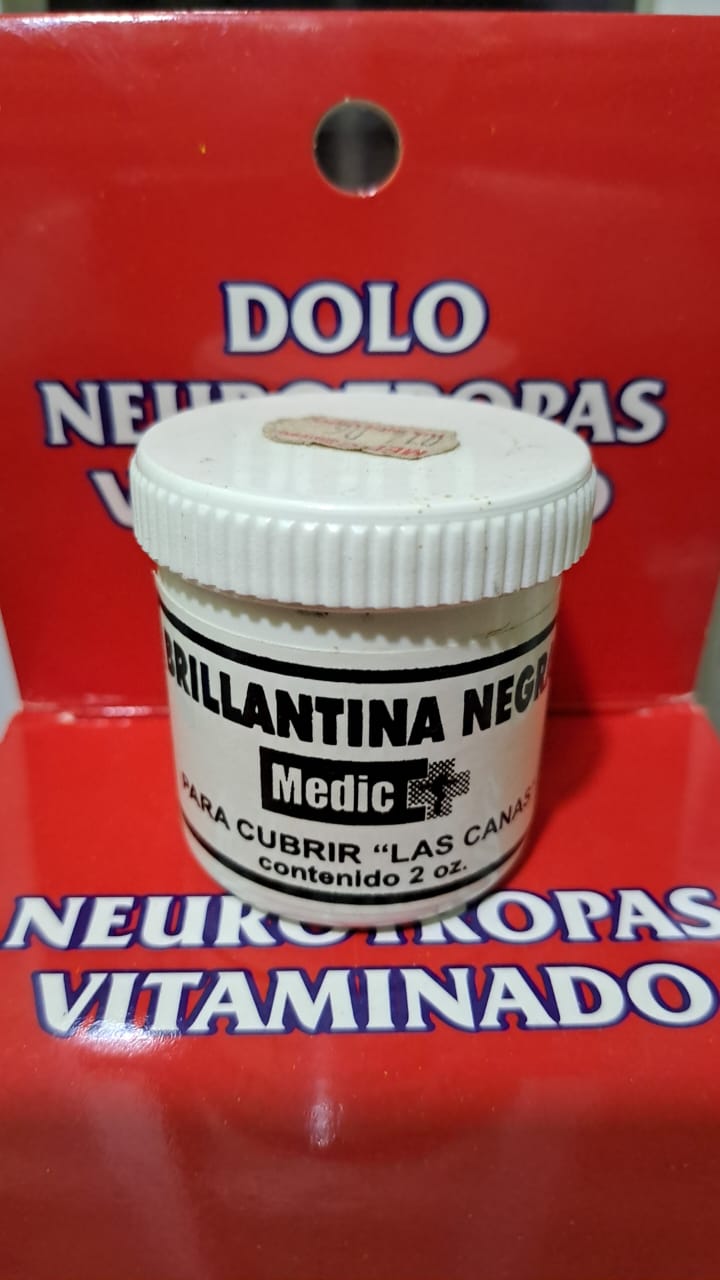 BRILLANTINA NEGRA *para cubrir las canas  - FARMACIA NUEVO MILENIO