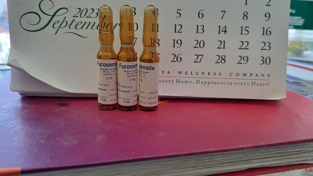 FUROSEMIDA 20mg/2ml  *Inyectable  - FARMACIA NUEVO MILENIO