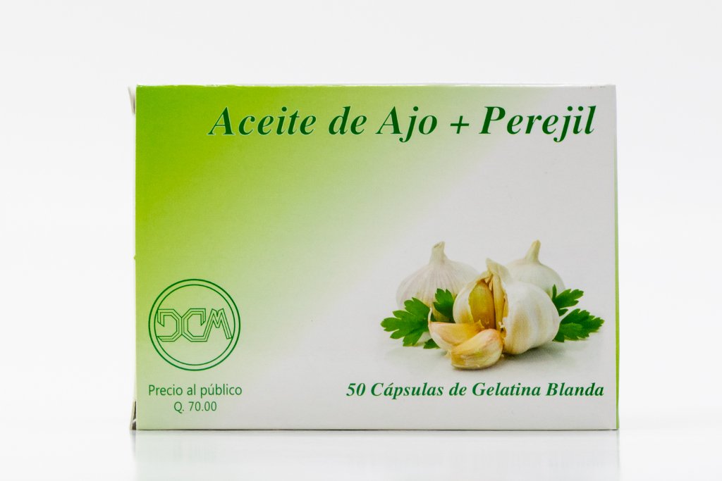 ACEITE DE AJO+PEREJIL *50 Capsulas de gelatina suave  - FARMACIA NUEVO MILENIO