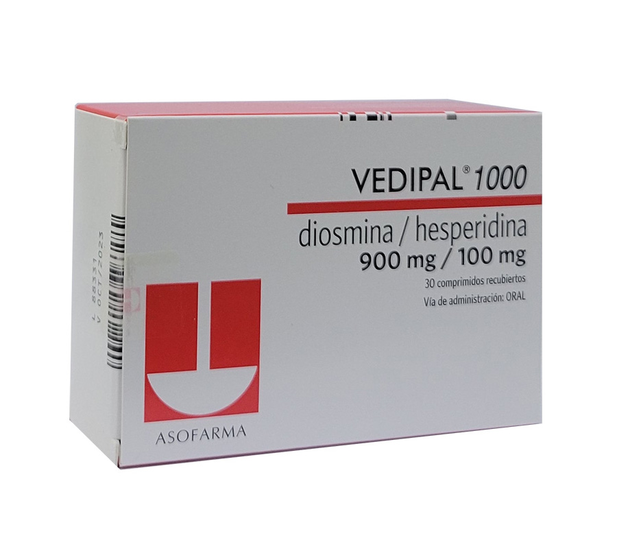 VEDIPAL 1000 (diosmina 900mg/hesperidina 100mg) *30 Comprimidos  - FARMACIA NUEVO MILENIO