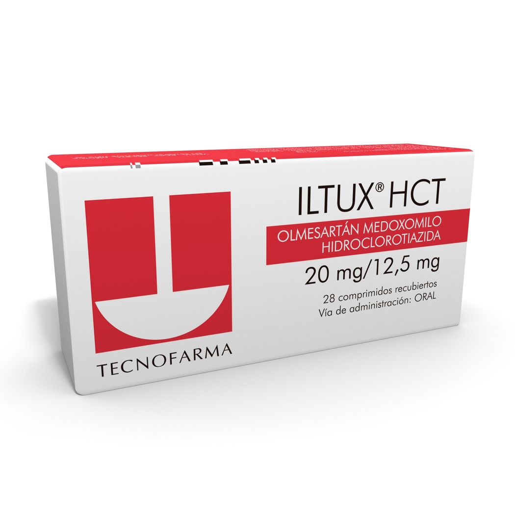 ILTUX HCT  (Olmesartan Medoxomil/ Hidroclorotiazoda 20mg/12,5mg) * 28 Comprimidos - FARMACIA NUEVO MILENIO