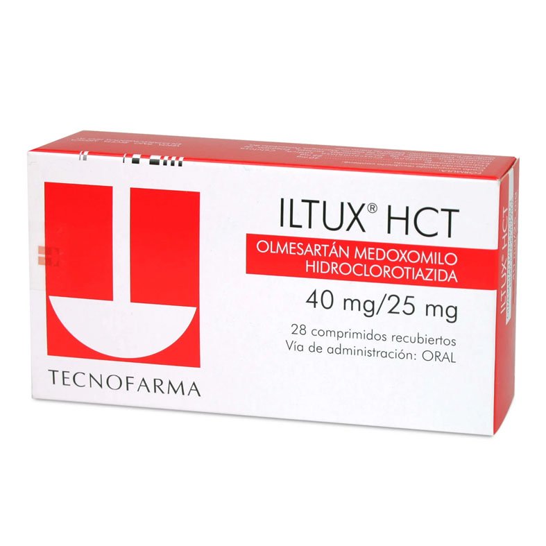 ILTUX HCT (Olmesartan Medoxomil/ Hidroclorotiazida 40mg/25mg) * 28 Comprimidos - FARMACIA NUEVO MILENIO