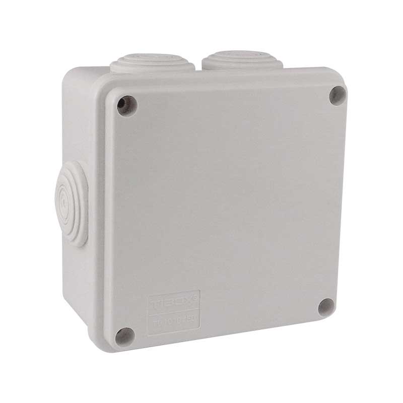 Caja de Registro marca Tibox, color Ivory, de 10 cms por 10 cms, con protección ip 66, para instalación de cámaras - AXSYSTEMS COMPUTER CENTER