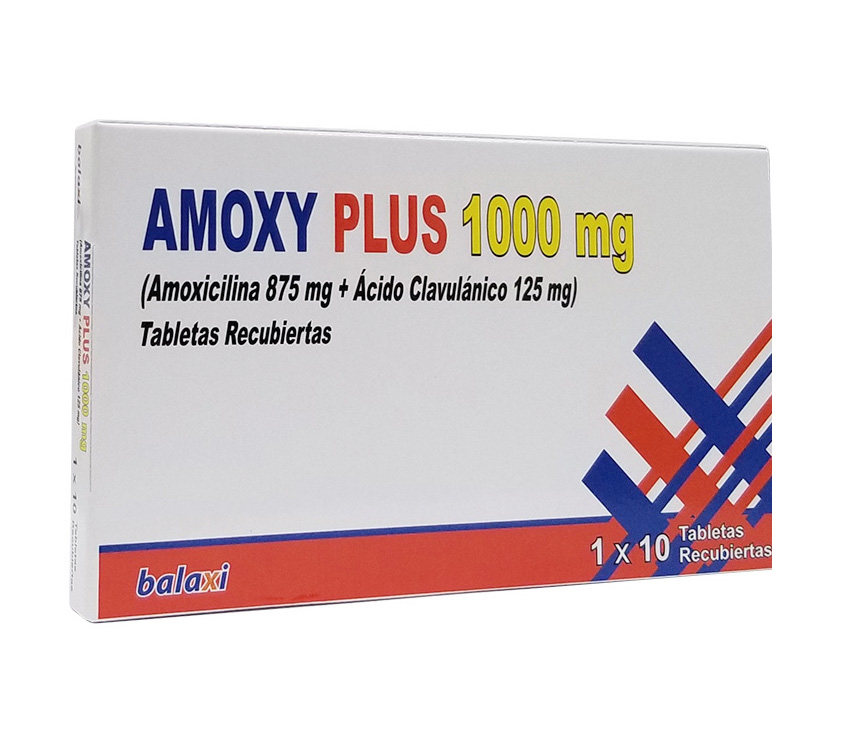 Amoxy Plus (Amoxicilina/Clavulanato de Potasico) Tab 850mg/150mg CAJA de 14 tabletas - Farmacia Marcos