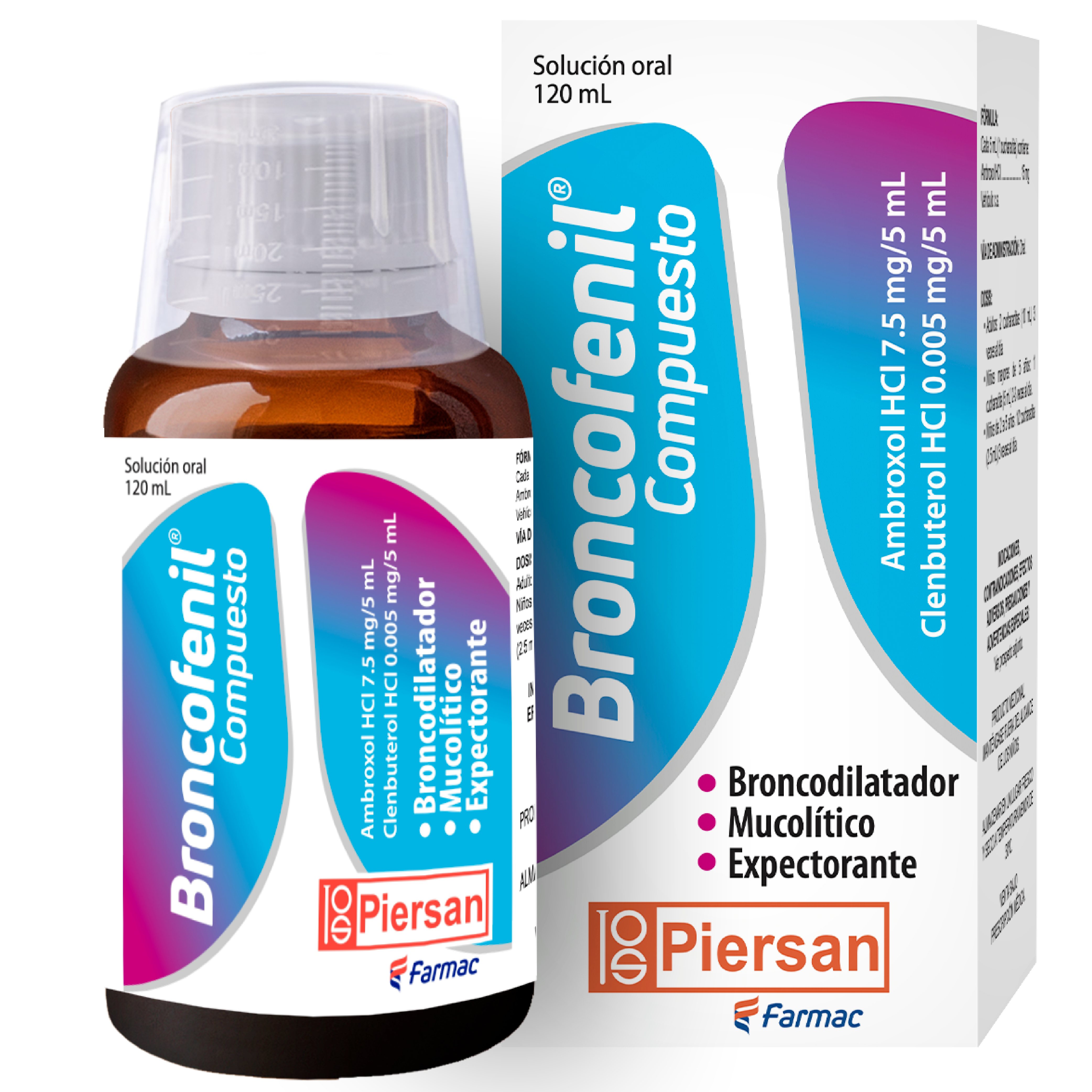 Broncofenil Compuesto (Ambroxol+Clembuterol) FRASCO 120ml - Farmacia Marcos