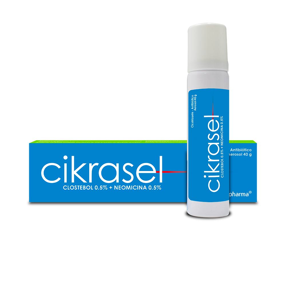 Cikrasel Aerosol (Clostebol 0.5% + Neomicina 0.5%) Fraso Aersol 40 g * 1 - Farmacia Marcos