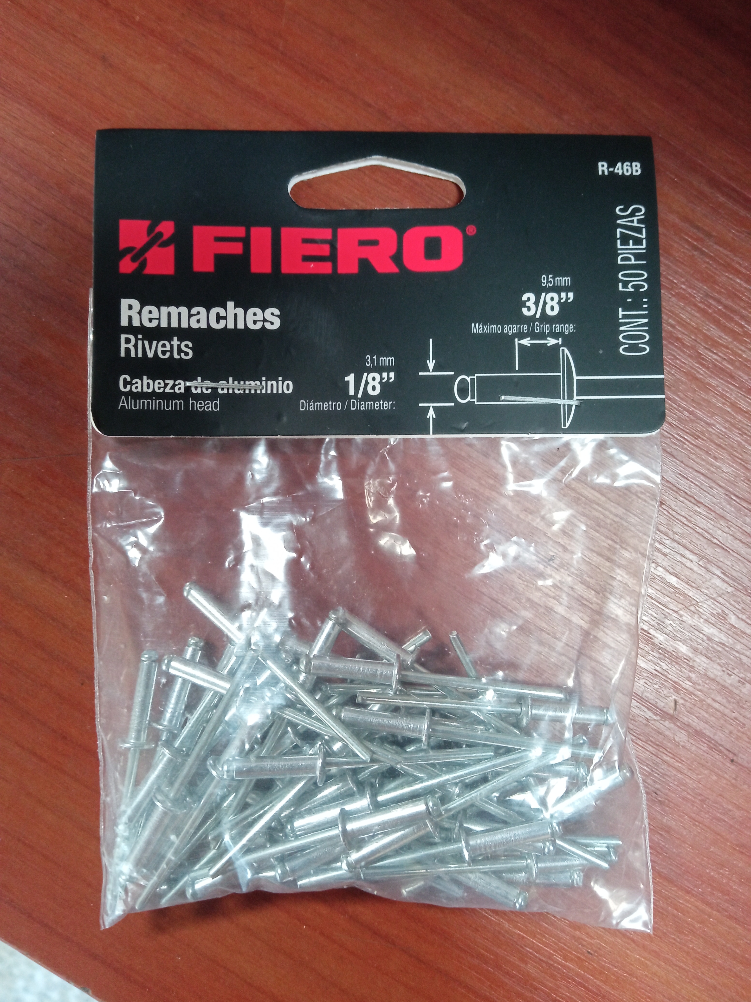 remache POP de aluminio 1/8 x 3/8  a la 1/4 bolsa - Distribuidora Novacero