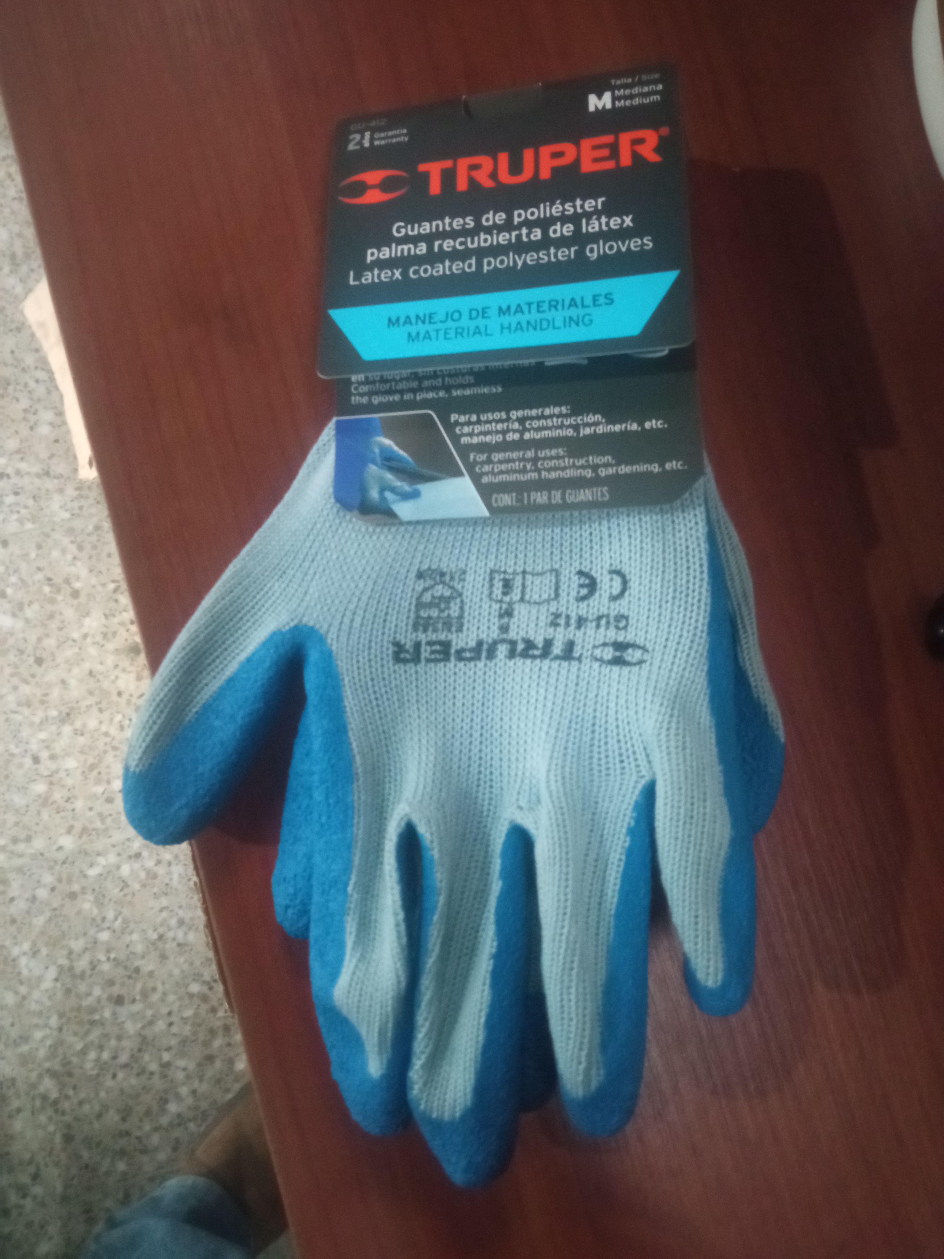 Guante de poliester anti corte de latex truper - Distribuidora Novacero