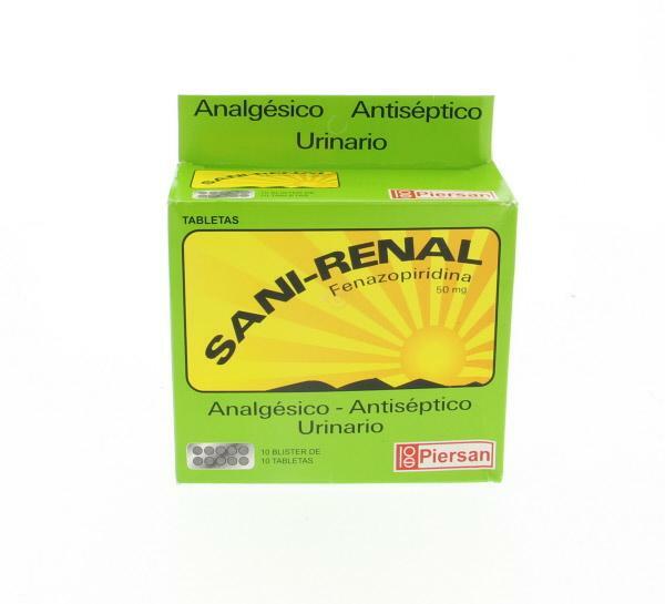 Sani Renal (Fenazopiridia) Tab 100 BLISTER * 10 - Farmacia Marcos