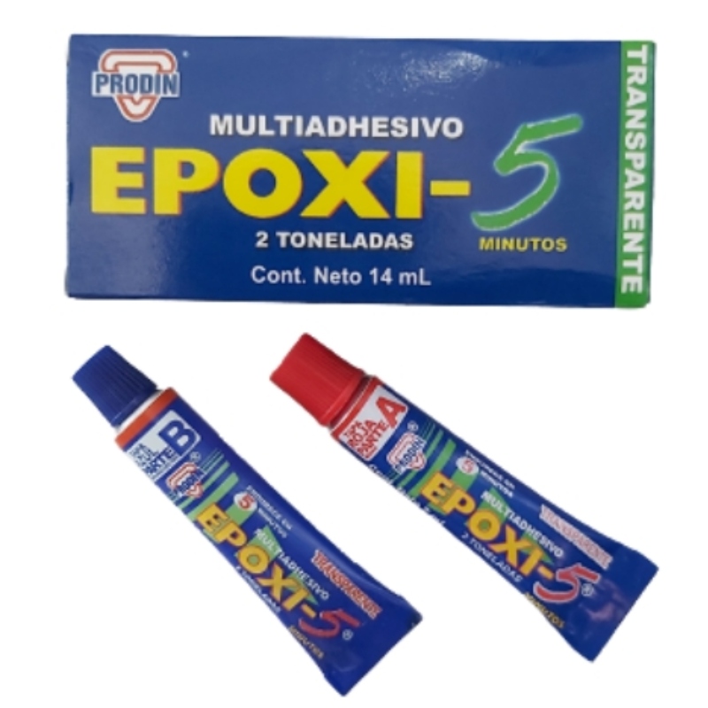 Multiadhesivo EPOXI-5 minutos Transparente 2 Toneladas (14mL) PRODIN - Repuestos y Lubricantes Vicent's