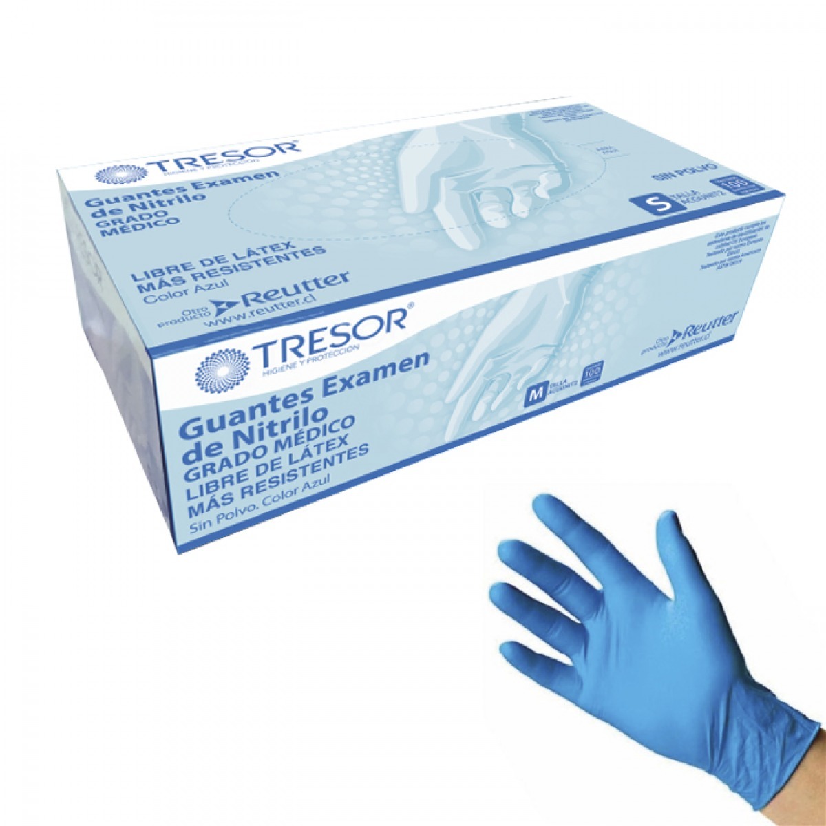 GUANTES DE LÁTEX COLOR AZUL TALLA M  - FARMACIA NUEVO MILENIO