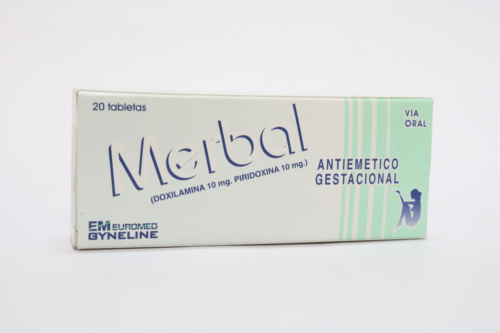 Merbal (doxilamina 10mg. piridoxina 10mg) *20 tabletas - FARMACIA NUEVO MILENIO